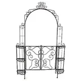 Garden Pleasure Rankbogen mit Tor LAKI 156 x 233 cm schwarz