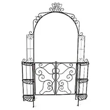 Garden Pleasure Rankbogen mit Tor LAKI 156 x 233 cm schwarz