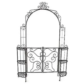 Garden Pleasure Rankbogen mit Tor LAKI 156 x 233 cm schwarz