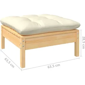 vidaXL Garten-Lounge-Set 7-tlg. creme Kiefer