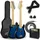 3rd Avenue E-Gitarrenset für Kinder in 1/4-Größe, Junior-Gitarre für Anfänger – mit tragbarem Verstärker mit 5 W, Kabel, Tasche, Plektren und Gurt – in Blau
