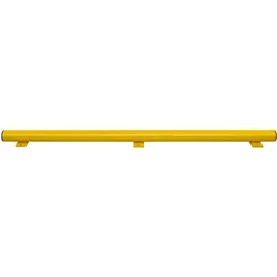 PROREGAL Unterfahrschutz Balken | Inkl. 3 Bodenplatten | HxBxØ 8,6x175x7,6cm | Kunststoffbeschichteter Stahl | Gelb