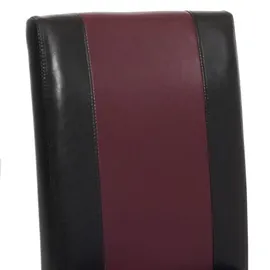 Mendler 2er-Set Esszimmerstuhl Stuhl Küchenstuhl Littau ~ Kunstleder, schwarz-rot, dunkle Beine