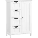 VASAGLE Badschrank LHC41W weiß 55,0 x 28,5 x 82,0 cm