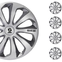 Satz Sparco Radzierblenden Sicilia 16-Zoll Silber/Grau/Karbon