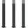 vidaXL Außenleuchte Aluminium 110 cm 3er Set schwarz