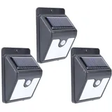 casativo-lighting 3er Set LED Solar Wandleuchte 125,0 cm schwarz inkl. Bewegungsmelder