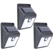 casativo-lighting 3er Set LED Solar Wandleuchte 125,0 cm schwarz inkl. Bewegungsmelder