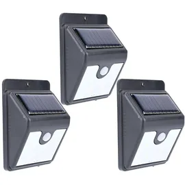 casativo-lighting 3er Set LED Solar Wandleuchte 125,0 cm schwarz inkl. Bewegungsmelder