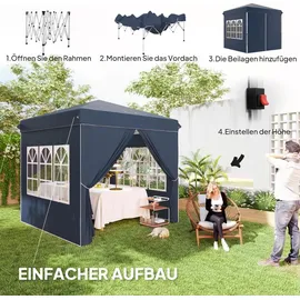 Outsunny Faltpavillon 2,5 x 2,5 m inkl. 4 Seitenteile Blau