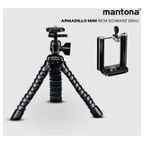 Mantona 22761 Ministativ Arbeitshöhe=80 - 180mm Schwarz, Grau