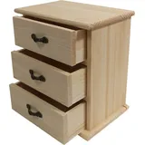 Yudu Holzkästchen Holz Kommode Aufbewahrungsbox Sammelkasten mit 3 Schubladen