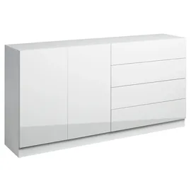 borchardt Möbel Vaasa 152 x 79 x 35 cm Weiß matt / Weiß hochglanz