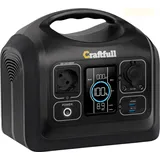 Craftfull Powerstation Adventure CP-600, 595 Wh, 600 Watt, tragbar, Lithium-Akku, Steckdose, USB (Schwarz)