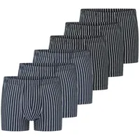 SCHIESSER Retro Short / Pant gestreift blau / schwarz S 6er Pack