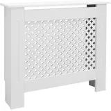 ECD Germany Heizkörperverkleidung mit Wabenmuster 78x19x82 cm Weiß