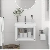 vidaXL Badezimmer Wand-Waschtischgestell Weiß 40x38x31 cm Eisen