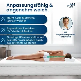 AM Qualitätsmatratzen Split Topper 180 x 200 cm weiß