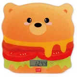 Legami - Digitale Küchenwaage, Kitchen Scale, Hamburger, 7 Maßeinheiten, Touch-Tasten ON/TARE und UNIT, max. 5 kg