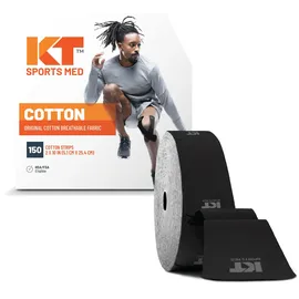 KT Tape Original Jumbo, Baumwolle, Vorgeschnittenne, 150 Streifen, Schwarz