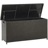 Beliani Auflagenbox Braun Rattan 126 x 46 cm 290 L mit Deckel für Garten für Terrasse Aufbewahrung - Schutzhüllen, Gartenboxen