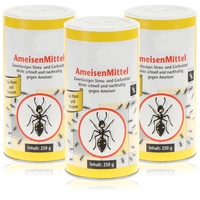 com-four® 3x Ameisenmittel mit Köder je 250g, Streu- und Gießmittel Ameisengift, 750g (03 Stück - Ameisenmittel)