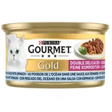 Gourmet Gold Luxury Mix mit Seefisch und Spinat in soße 2 Paletten (48 x 85 g)