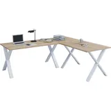 VCM Holz Schreibtisch Eckschreibtisch schlicht 220x190 Form links oder rechts Arbeitstisch Platte 80 cm tief Computertisch Büromöbel ona X L