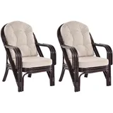 Set/2 Rattansessel NIAM Rattan Wintergarten Sessel Rattanmöbel (Dunkelviolett)