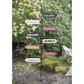 Harms DS Gartenschild Wegweiser, 8 Planken beschriftet, Eisenschild, Metallschild 125 cm hoch