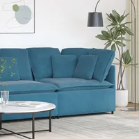 VidaXL Modulares Sofa Eckmodul mit Kissen Blau 100 cm