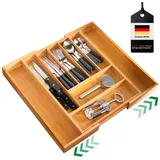 bremermann Schubkasteneinsatz Besteckkasten ausziehbar Bambus 33,7 - 50 x 44,7 cm braun