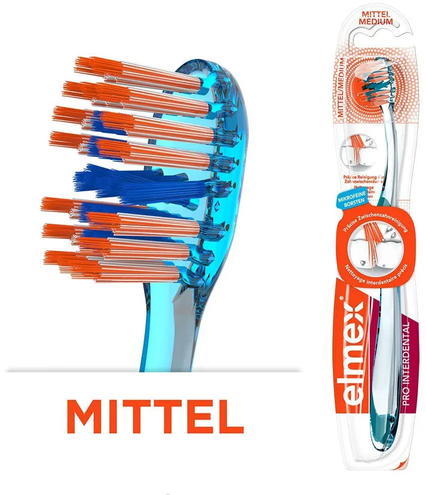 elmex Pro Interdental Mittel Zahnbürste mikrofeine Borsten