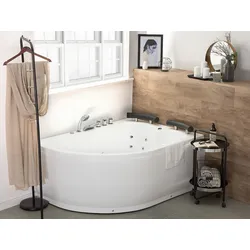 Whirlpool Badewanne weiß Eckmodell mit LED links 158 x 113 cm PARADISO