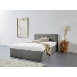 Polsterbett "Rostock", grau, L:210cm, Bezug 100% Polyurethan, Polsterung: Polsterwatte, Material Gestell: gepolsterter Holzwerkstoff, WESTFALIA SCHLAFKOMFORT, Betten, auch mit Stauraum und Kopfteilverstellung erhältlich