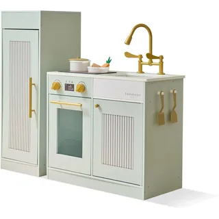 Teamson Kids Little Chef Chester Kinderküche in Grün mit Zubehör für Spaß
