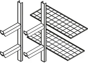 Säbu Gitterrostregal über die ganze Breite