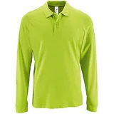 SOL ́S - Herren Langarm Piqué Polo Shirt \Perfect\" – Größe S - 4XL - Apple Green / XXL"