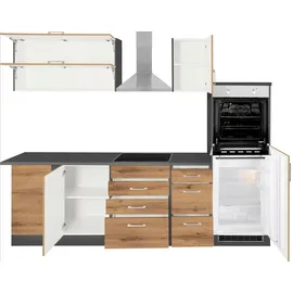 kochstation Winkelküche L-Form 210 x 270 cm grau