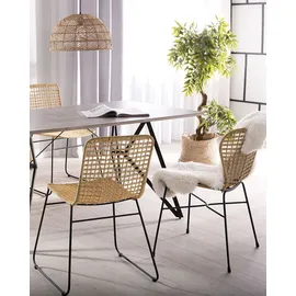 Beliani Rattanstuhl 2er Set ELFROS