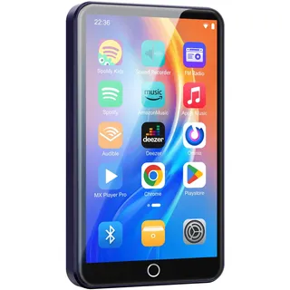 Fanvace 80GB MP3 Player mit Bluetooth und WLAN, Android MP3 & MP4 Player mit 4 Zoll Touchscreen und Lautsprecher, 2000mAh Spotify Music Player mit Spotify Kids, Audible, Amazon Music, Play Store