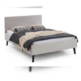 Aileenstore Polsterbett 140 x 200 Viola Bettgestell mit Kopfteil Beige