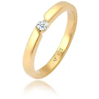 Elli Ringe - Ring Verlobungsring Diamant (0.06 ct.) 925 Silber - Gr. 56 MM - in Gold - für Damen