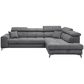 Sofa.de Ecksofa Chenille 4-Sitzer Grau