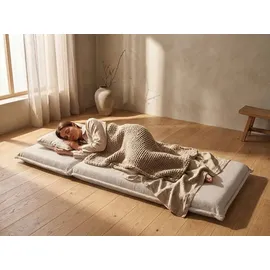Beliani Sessel DELLEN Stoff 1-Sitzer 80 x 90 x 100 cm Cremeweiß mit Schlaffunktion