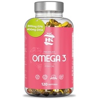 Omega 3 Kapseln Hochdosiert 2000 mg. 800 mg EPA & 400mg DHA 120 Kapseln Weichkapseln Fischöl mit Hoher Konzentration an Omega 3 mit Vitamin E Herz Kreislauf Gesundheit