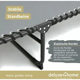 deluxe4home Sonnenliege 5-stufig verstellbar 200 x 65 x 30 cm Grau