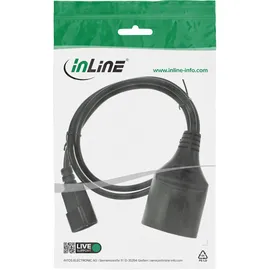 InLine Netz Adapter Kabel, Kaltgeräte C14 auf Schutzkontakt Buchse, 0,5m