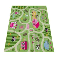 Paco Home Kinderteppich grün, B:200cm H:4mm L:200cm, Polyester, Teppiche,