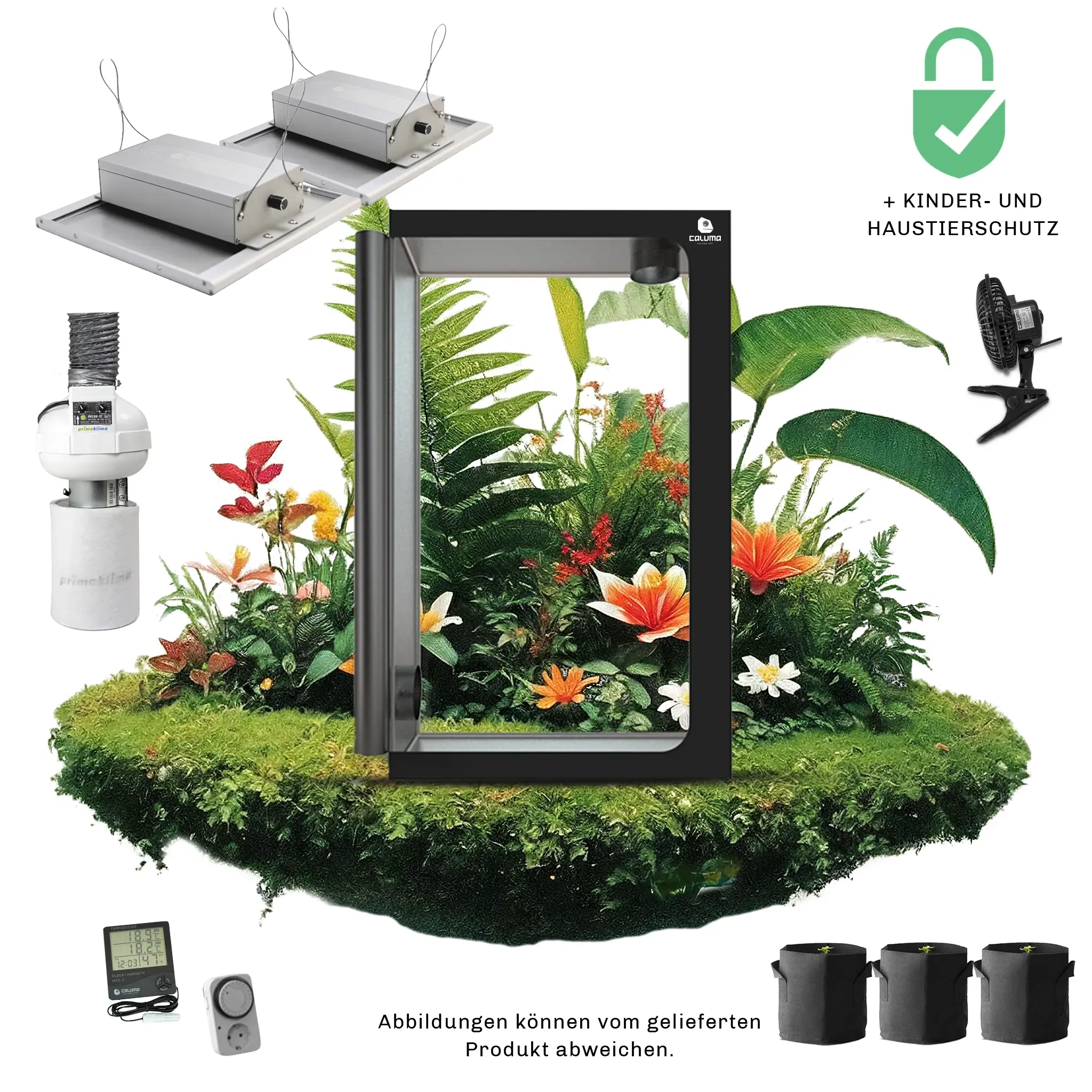 Caluma Growset Ambient (60 x 120 cm, 2 x 150 W Premium-Lüftungsset)